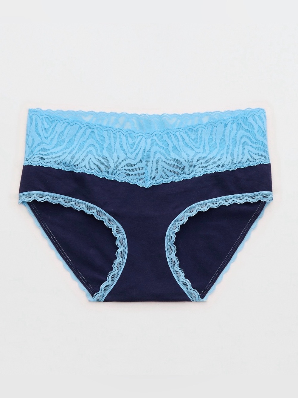 NWOT Aerie Superchill Cotton Zebra Lace Boybrief Underwear Navy Size Large